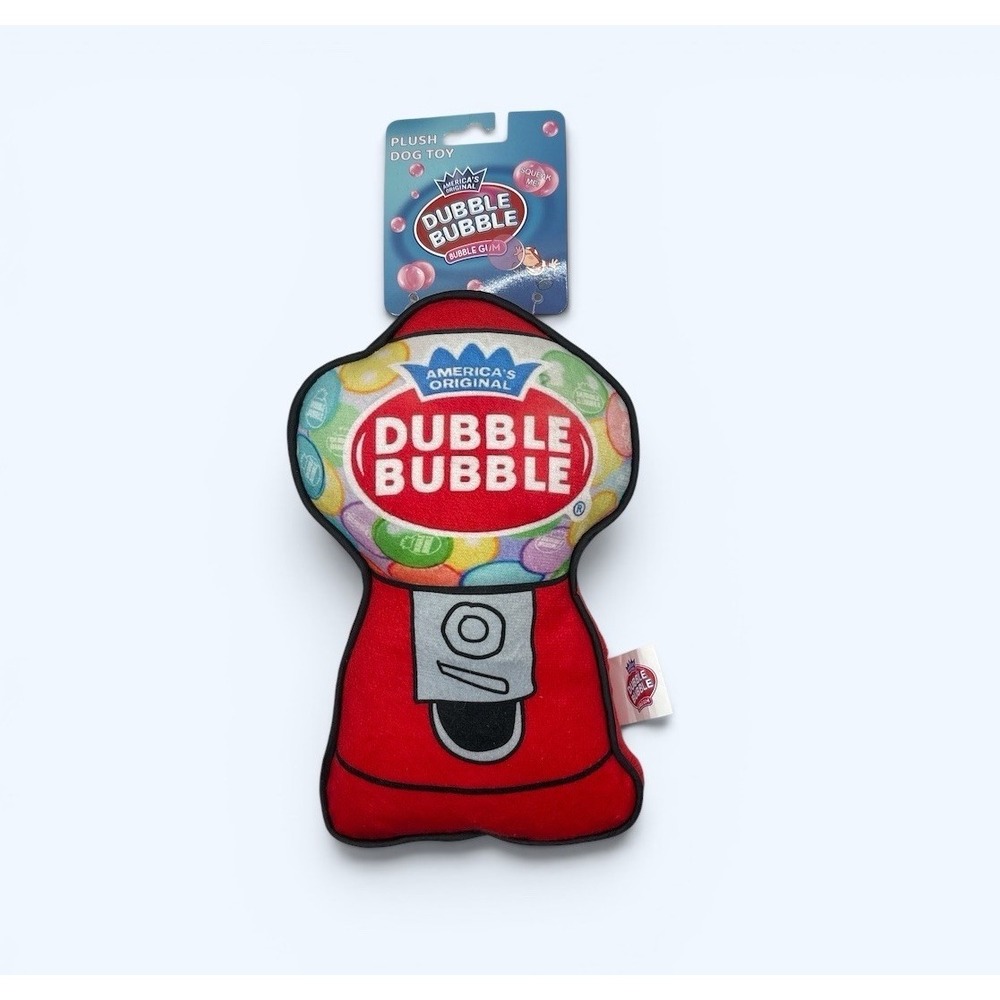 DUBBLE BUBBLE DOG TOY PLUSH SQUEAKY NEW!!!